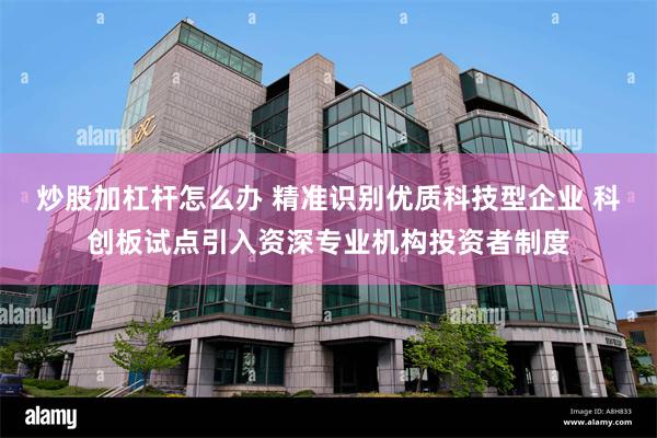 炒股加杠杆怎么办 精准识别优质科技型企业 科创板试点引入资深专业机构投资者制度