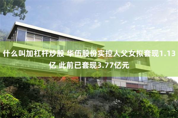 什么叫加杠杆炒股 华伍股份实控人父女拟套现1.13亿 此前已套现3.77亿元