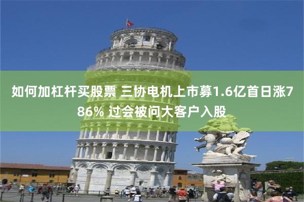 如何加杠杆买股票 三协电机上市募1.6亿首日涨786% 过会被问大客户入股