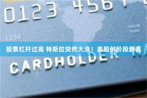 股票杠杆过高 特斯拉突然大涨！美股创阶段新高