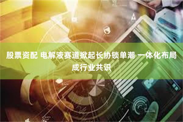 股票资配 电解液赛道掀起长协锁单潮 一体化布局成行业共识