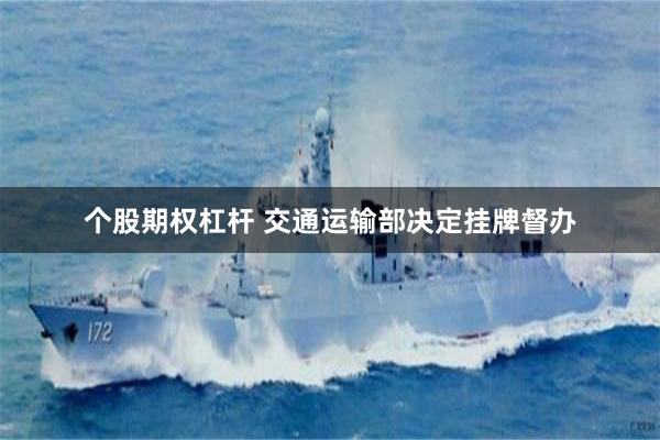 个股期权杠杆 交通运输部决定挂牌督办