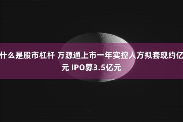 什么是股市杠杆 万源通上市一年实控人方拟套现约亿元 IPO募3.5亿元