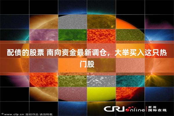 配债的股票 南向资金最新调仓，大举买入这只热门股