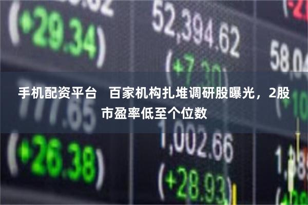 手机配资平台   百家机构扎堆调研股曝光，2股市盈率低至个位数