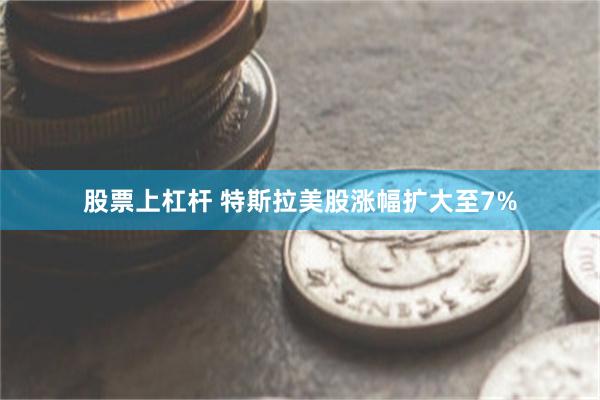 股票上杠杆 特斯拉美股涨幅扩大至7%