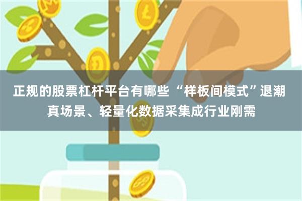 正规的股票杠杆平台有哪些 “样板间模式”退潮 真场景、轻量化数据采集成行业刚需